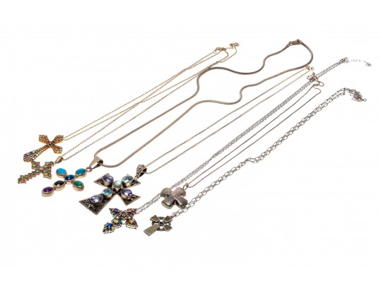 Collection Of Cross Pendant Necklaces And Cross Pendant Earrings