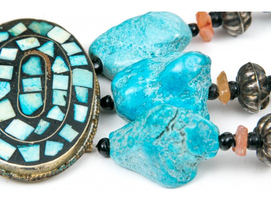 Large Group Of Colorful Turquoise And Cinnabar Jewelry