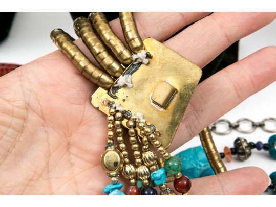 Large Group Of Colorful Turquoise And Cinnabar Jewelry