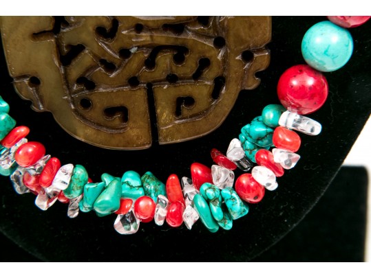 Large Group Of Colorful Turquoise And Cinnabar Jewelry