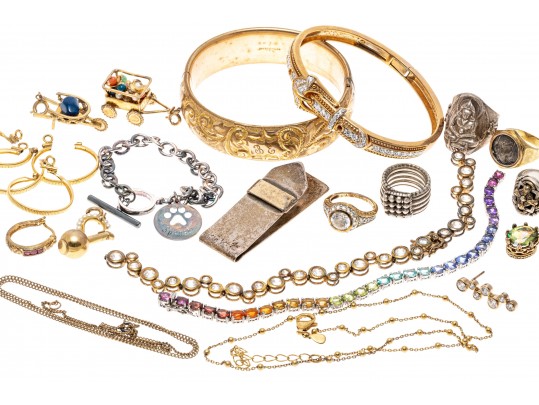 Lot Of Assorted Sterling Silver And Gold Filled Jewelry Pieces