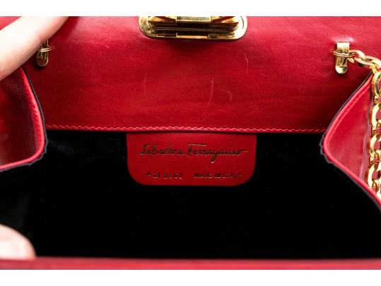 Ferragamo Leather Shoulder Bag And Clutch