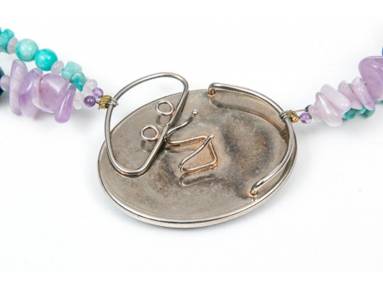 Colorful Fluorite, Amethyst And Coral Beaded Jewelry