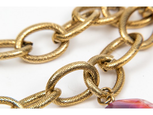 Purple Stone Fashion Bracelet And Necklace