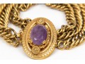 Purple Stone Fashion Bracelet And Necklace