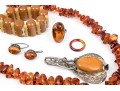 Large Collection Of Amber Necklaces, Bracelet, Earrings And Rings