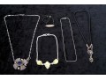 Group Of Five Interesting Sterling Necklaces