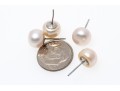 Six Sterling And Cultured Pearl Stud Earrings