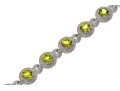 Contemporary Sterling And Peridot Line Bracelet 