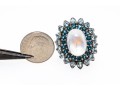 Stunning Moonstone And Topaz Sterling Ring, 7