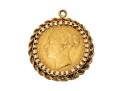 1880 British Gold Coin In 14K Pendant
