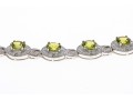 Contemporary Sterling And Peridot Line Bracelet 