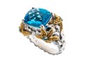 Sterling And Bright Topaz Ornate Ring, Size 6.25