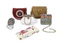 Six Classic Colorful Beaded Hand Bags 