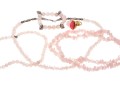 Lot Of Pretty Rose Quartz Themed Jewelery, Including A Heart Motif Bracelet