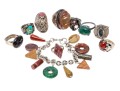 Lot Of Ten Assorted Colorful Agate And Silver Jewelry Pieces