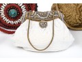 Six Classic Colorful Beaded Hand Bags 