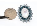 Stunning Mooonstone & Topaz Ring, Size 7