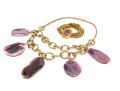 Purple Stone Fashion Bracelet And Necklace