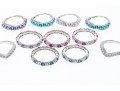 Lot Of Eleven Assorted Sterling Silver Rings Group, Synthetic And Glass Stones