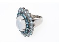 Stunning Mooonstone & Topaz Ring, Size 7