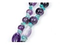 Colorful Fluorite, Amethyst And Coral Beaded Jewelry