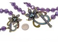 Heidi Daus Stunning Necklace Displays Beads Of Purple Crystal, And Floral Clasps 