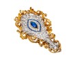 Vintage 14K Diamond, Sapphire And Blue Spinel Brooch