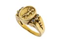 18K Putti Image And Diamond Ring, Size 5.75