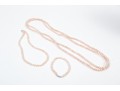 Pale Pink Freshwater Pearl And Sterling Necklaces And Bracelet Set