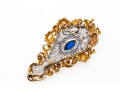 Vintage 14K Diamond, Sapphire And Blue Spinel Brooch