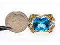 Sterling And Bright Topaz Ornate Ring, Size 6.25