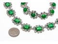 Vintage Christian Dior Rich Green Glass Necklace And Bracelet Set