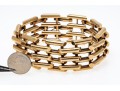 14K Open Bar Styled Wide Link Bracelet