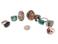 Lot Of Ten Assorted Colorful Agate And Silver Jewelry Pieces