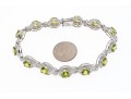 Contemporary Sterling And Peridot Line Bracelet 