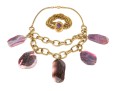 Purple Stone Fashion Bracelet And Necklace