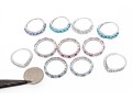 Lot Of Eleven Assorted Sterling Silver Rings Group, Synthetic And Glass Stones