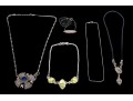 Group Of Five Interesting Sterling Necklaces