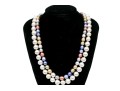 White And Multi-Colored Cultured Pearls Necklaces