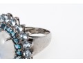 Stunning Mooonstone & Topaz Ring, Size 7