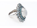 Stunning Mooonstone & Topaz Ring, Size 7