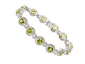 Contemporary Sterling And Peridot Line Bracelet 