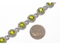 Contemporary Sterling And Peridot Line Bracelet 