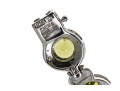 Contemporary Sterling And Peridot Line Bracelet 