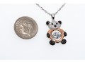 Lot Of Three Sterling Silver And CZ Jewelry Pieces, Including Panda Motif Jewelry
