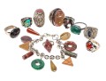 Lot Of Ten Assorted Colorful Agate And Silver Jewelry Pieces