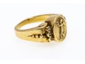 18K Putti Image And Diamond Ring, Size 5.75