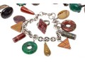 Lot Of Ten Assorted Colorful Agate And Silver Jewelry Pieces