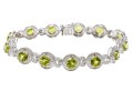 Contemporary Sterling And Peridot Line Bracelet 